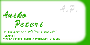 aniko peteri business card